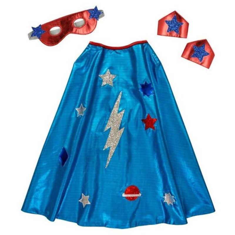 Meri Meri - Blue Superhero Cape Dress Up