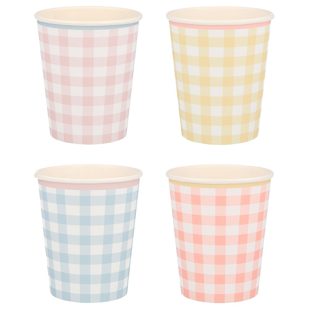 Meri Meri - Gingham Cups - Pack of 12