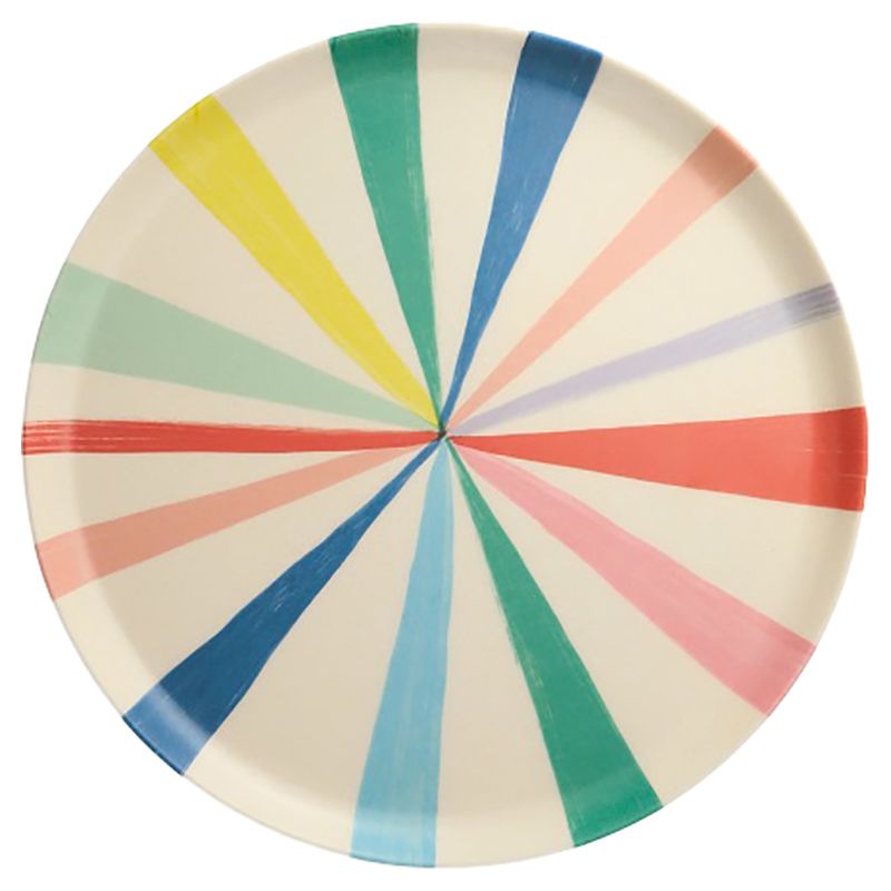 Meri Meri - Bright Stripe Small Bamboo Plate - Pack of 6