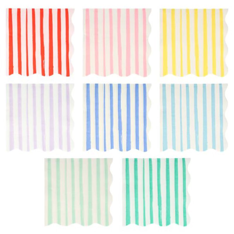 Meri Meri - Mixed Stripe Napkins - Large - 16Pcs