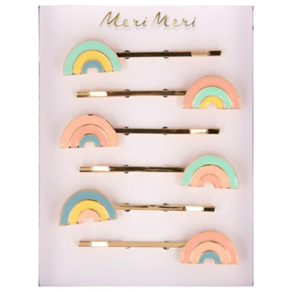 Meri Meri - Enamel Rainbow Hair Slides - Pack of 6