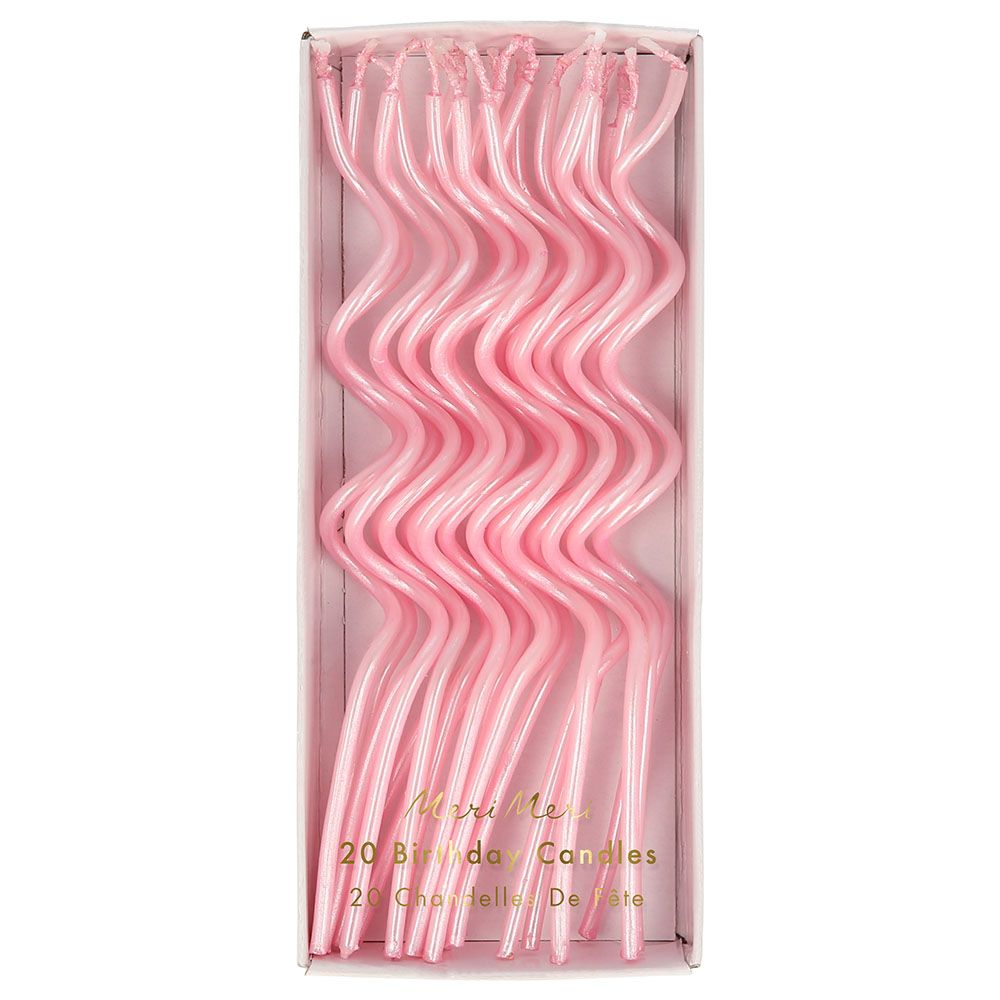 Meri Meri - Swirly Candles - Pack of 20 - Pink