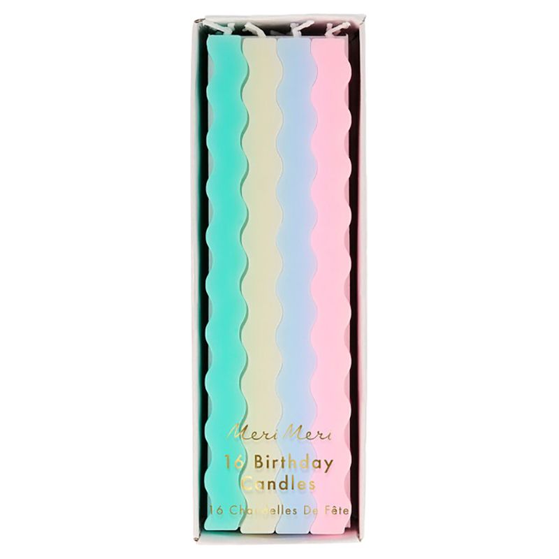 Meri Meri - Pastel Wavy Candles - 16pcs