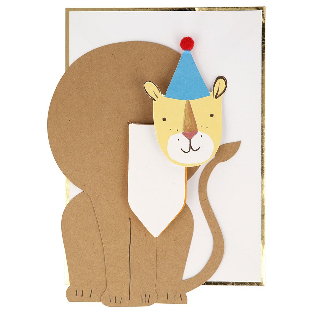 Meri Meri - Honeycomb Lion Card - Brown