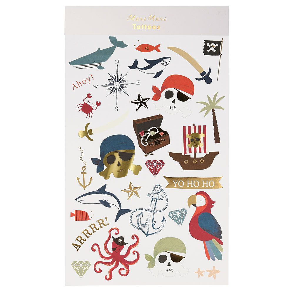 Meri Meri - Large Pirate Tattoo Sheets - Pack of 2