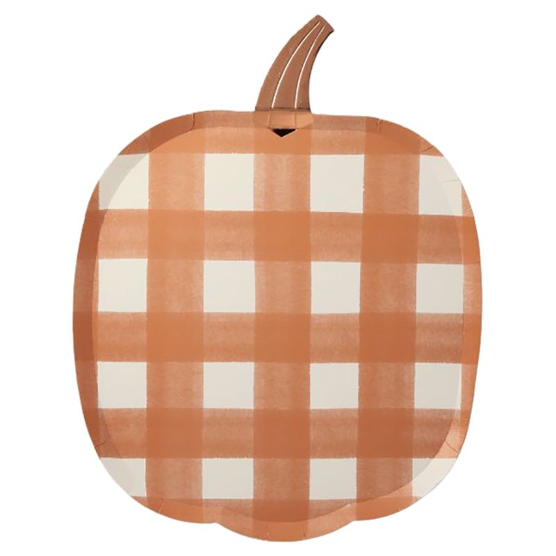 Meri Meri - Gingham Pumpkin Plates - 8pcs