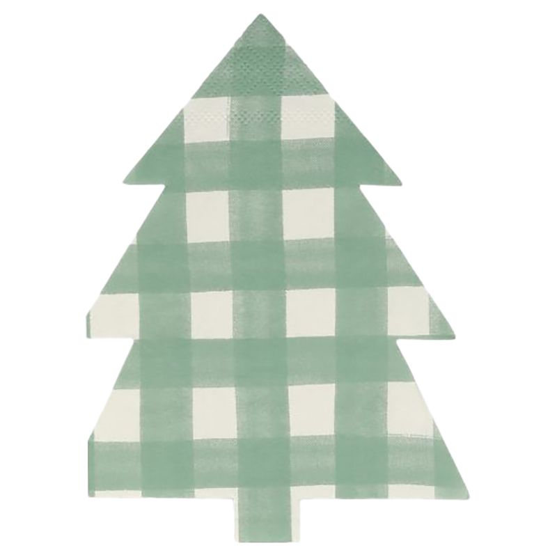 Meri Meri - Gingham Tree Napkins - Green - 16pcs