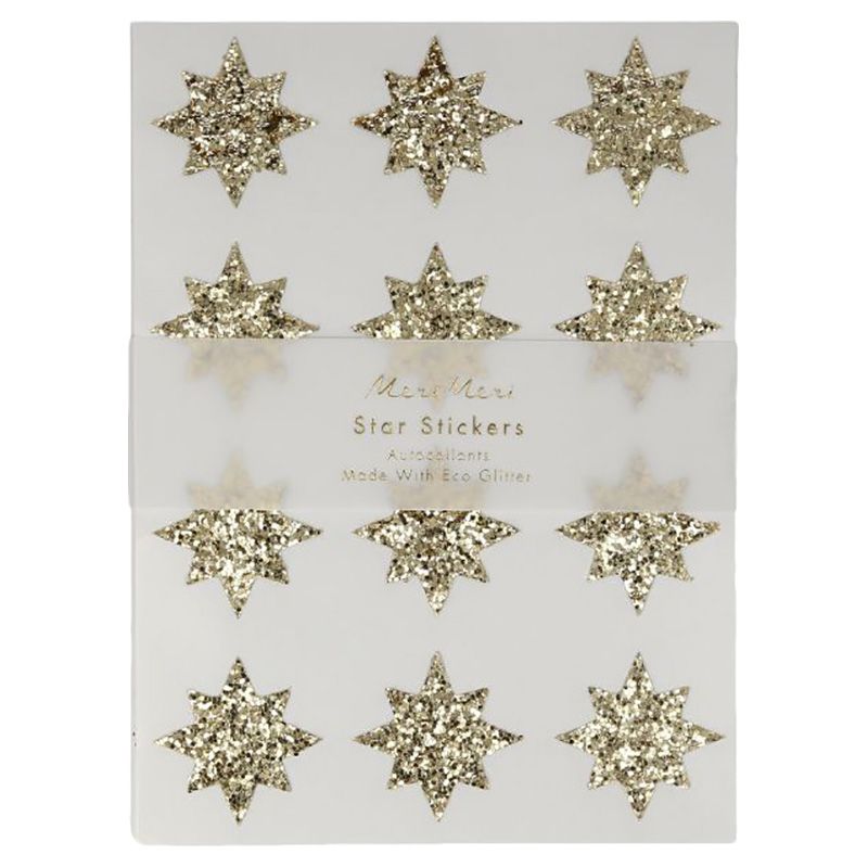 Meri Meri - Eco Glitter Star Stickers - Gold