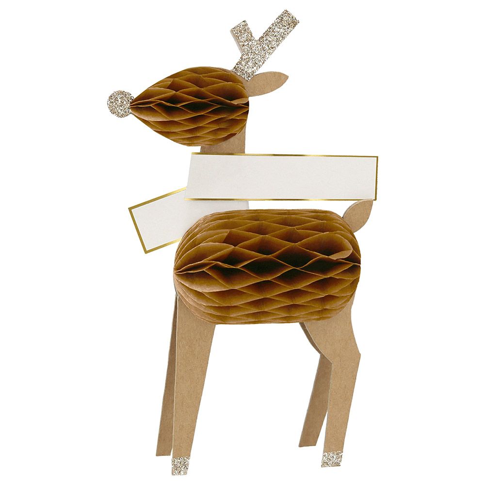 Meri Meri - Honeycomb Reindeer Place Cards - 8pc