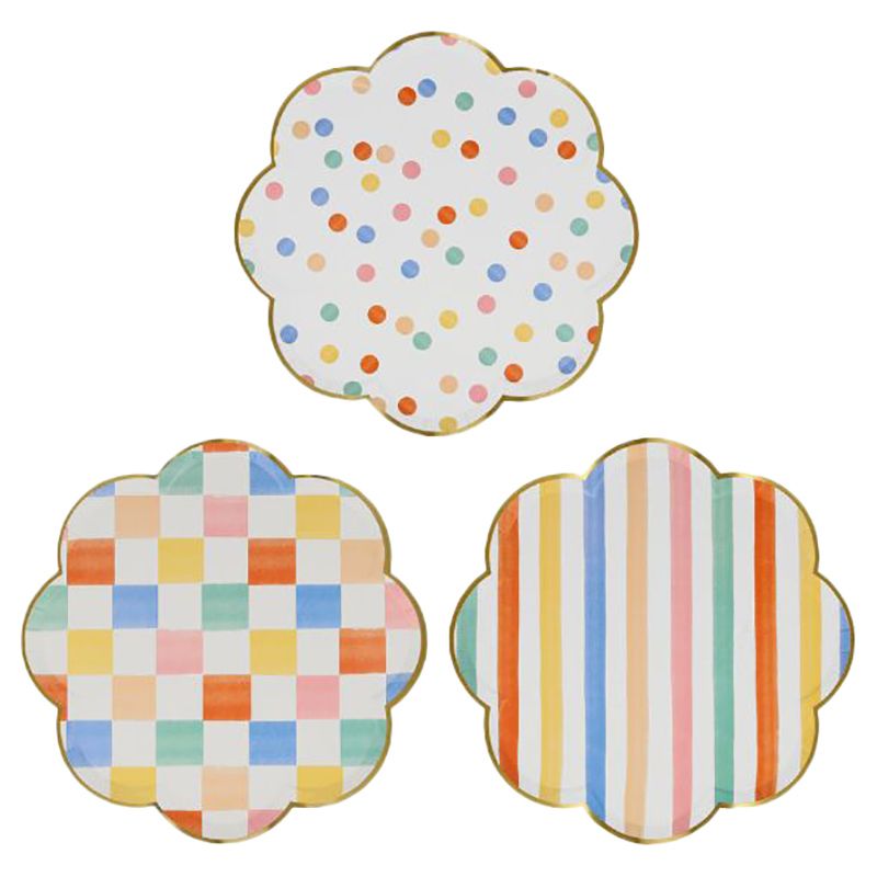 Meri Meri - Colourful Pattern Side Plates - 8pcs