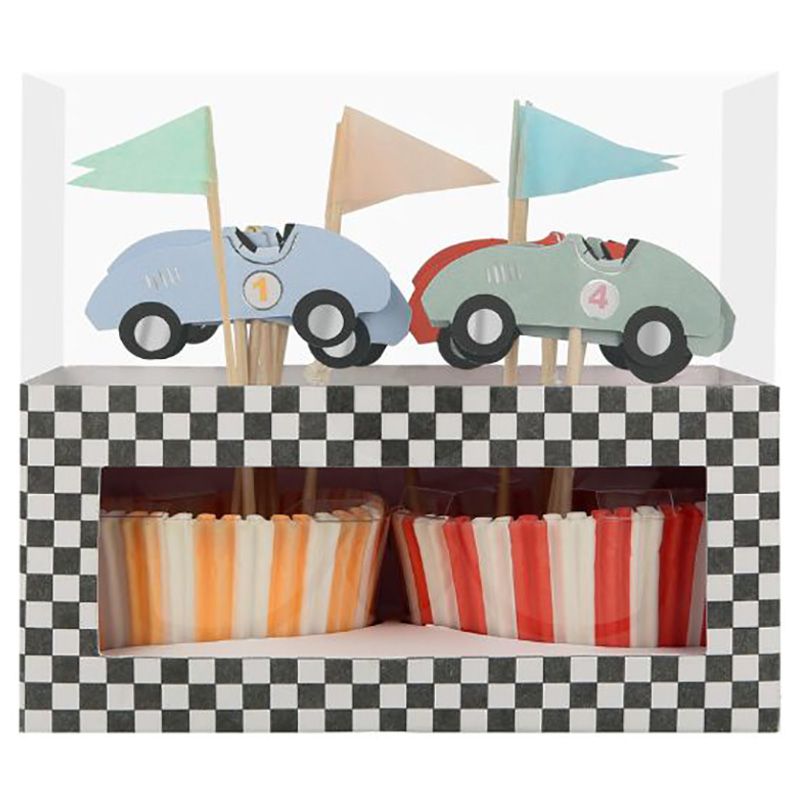 Meri Meri - Race Cars Cupcake Toppers & Cases - 24pcs