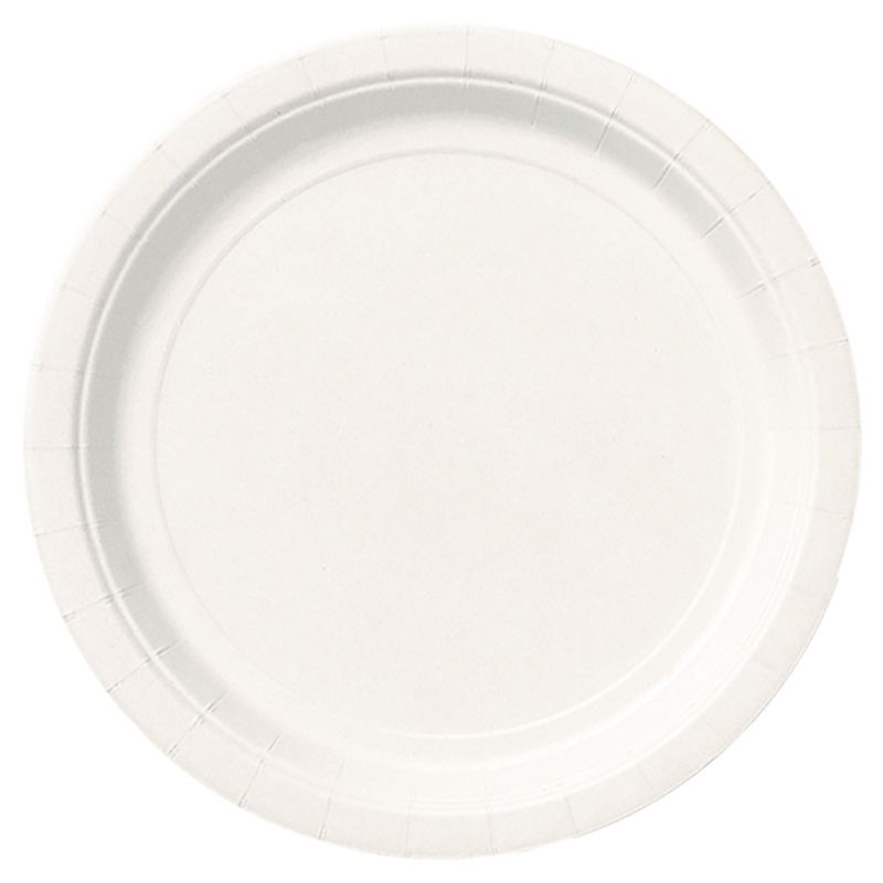 Unique - Bright White Round Plates 7"