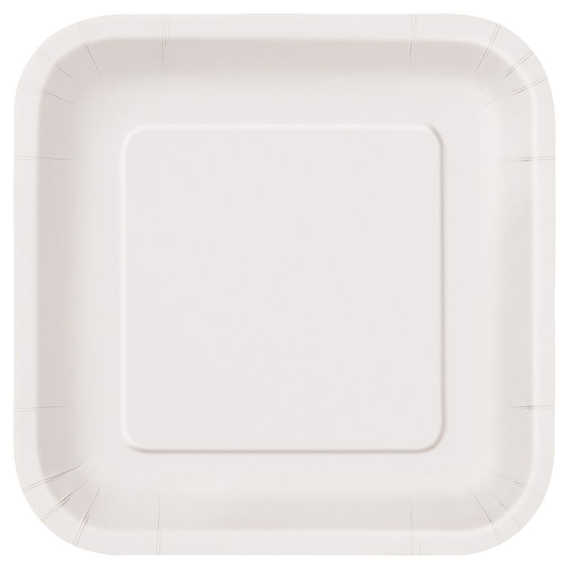 Unique - Bright White Square Plates 7"