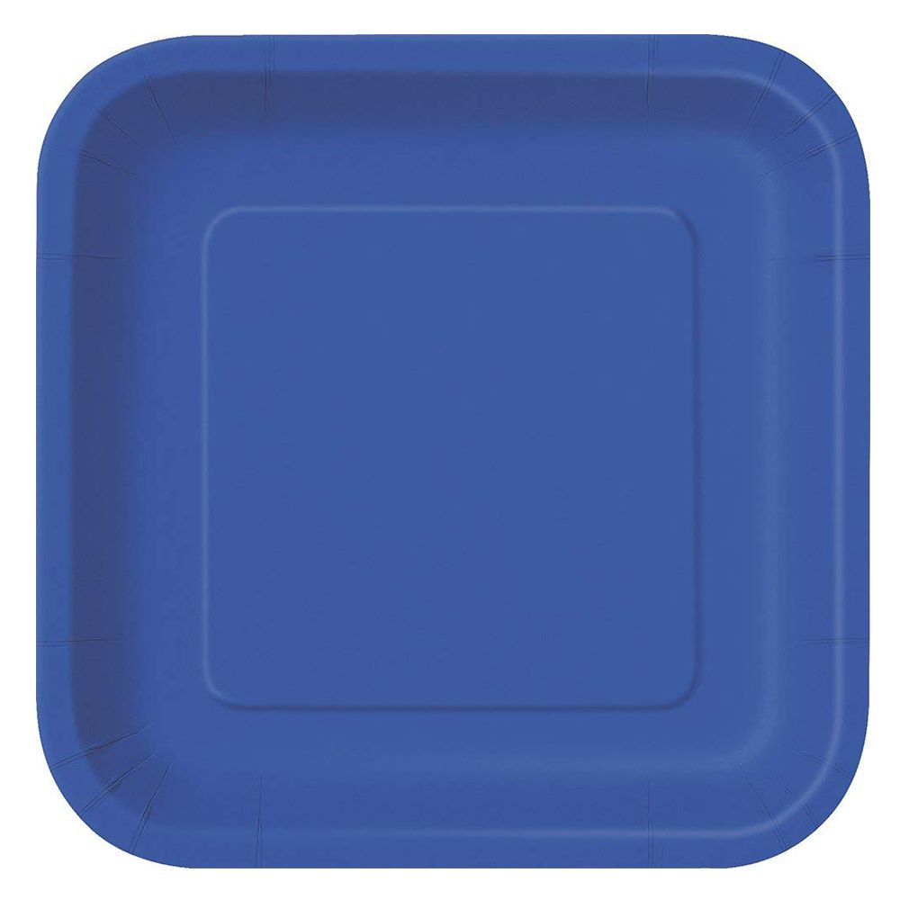 Unique - Square Plate 9" Pack of 14 - Royal Blue