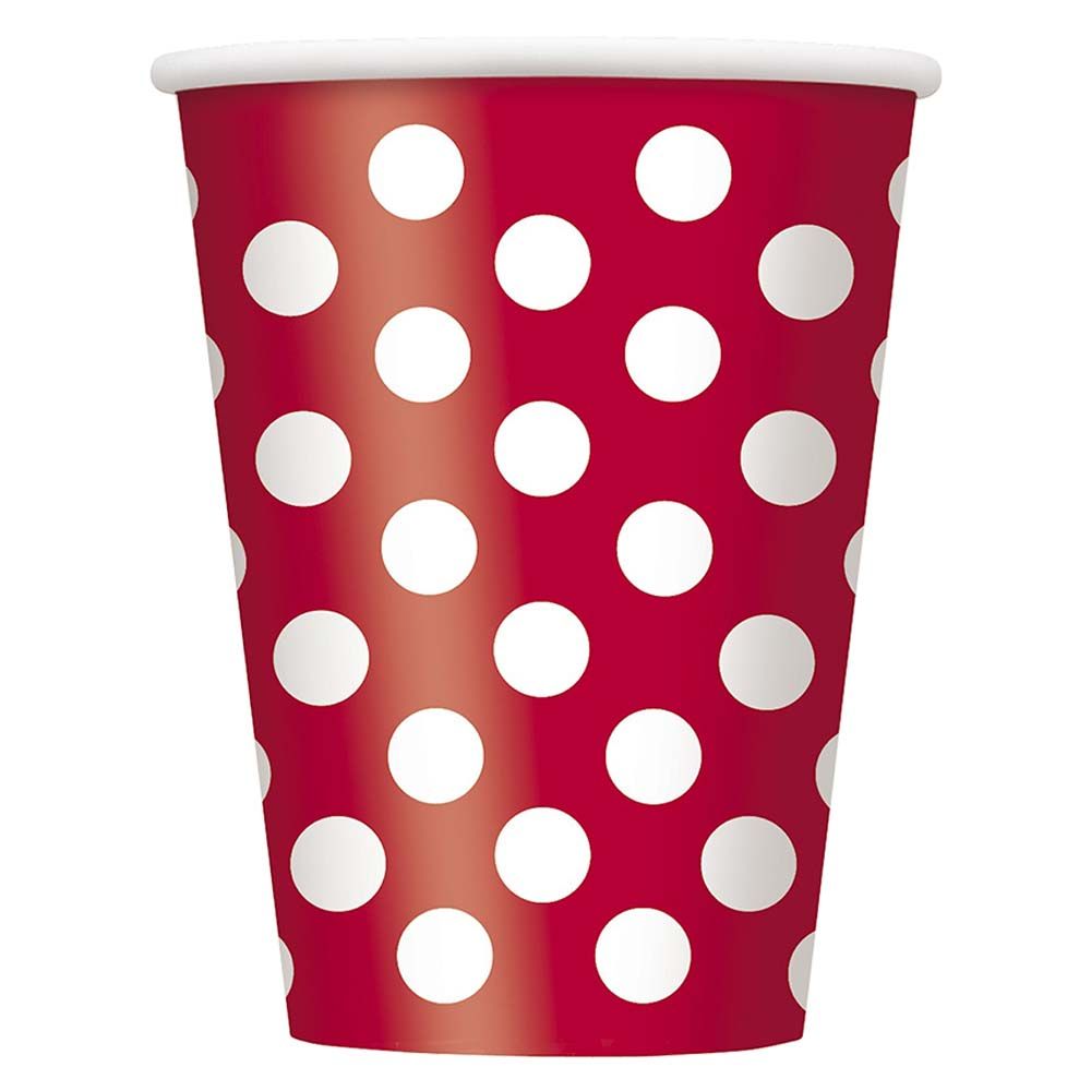 Unique - Ruby Red Dot Cups Pack of 6