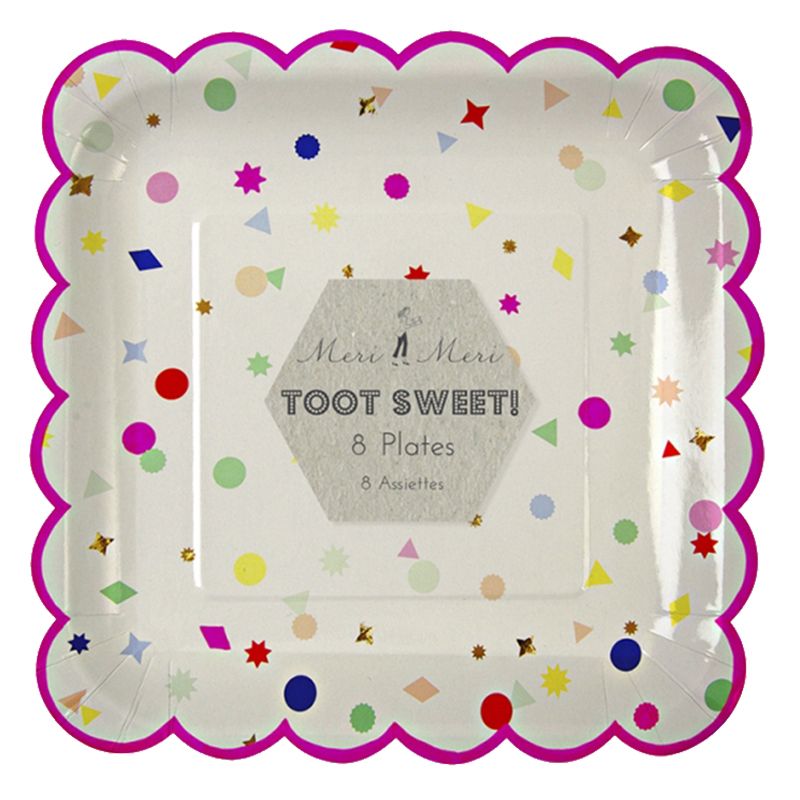 Meri Meri - Toot Sweet Charms Pink Plate 9" Pack Of 8