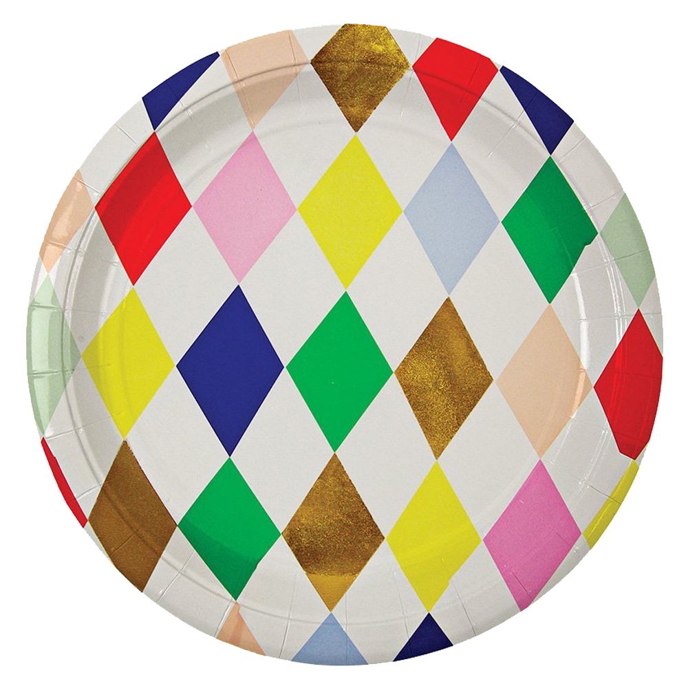 Meri Meri - Toot Sweet Harlequin Large Plate 9" Pack Of 8