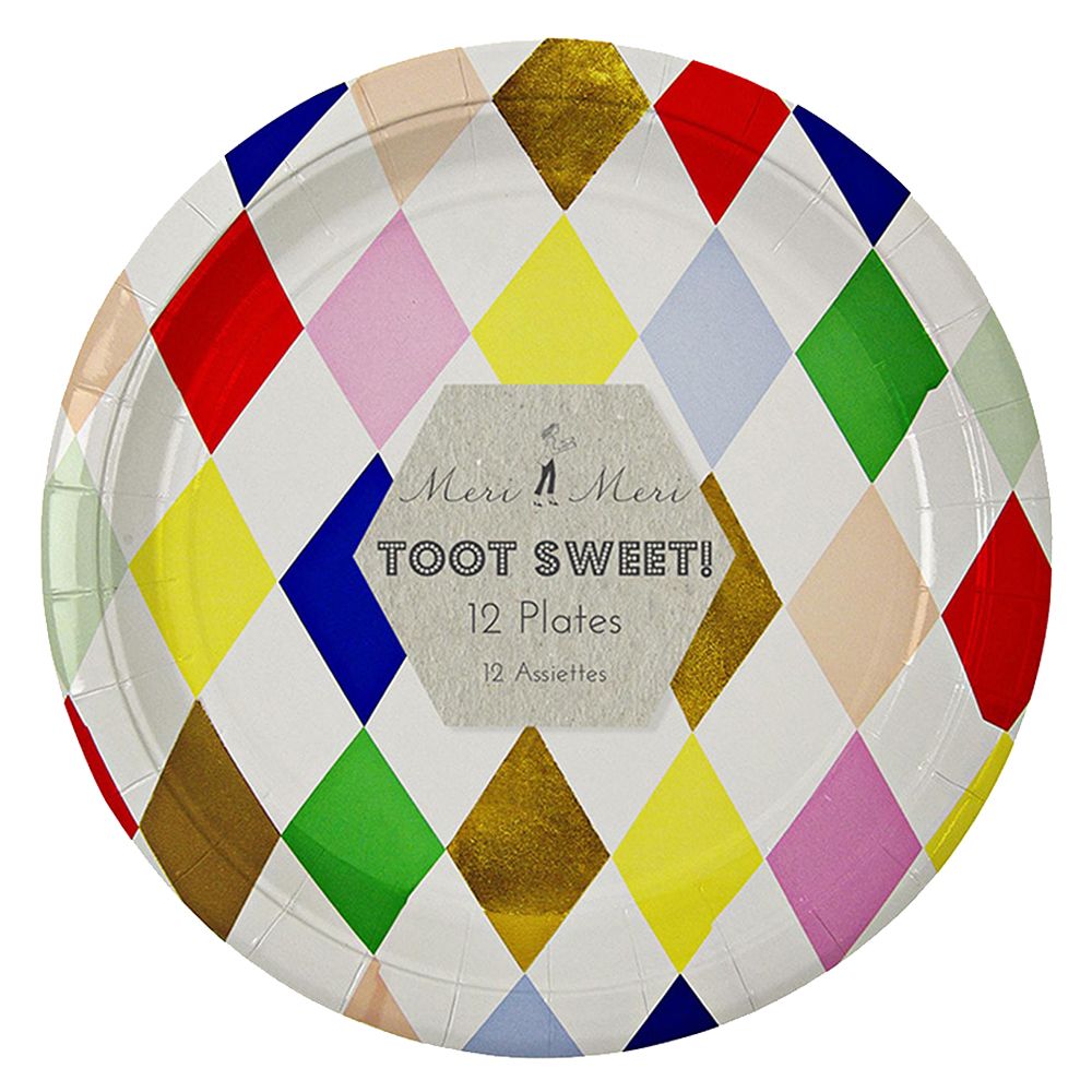 Meri Meri - Toot Sweet Harlequin Small Plate 7" Pack Of 8