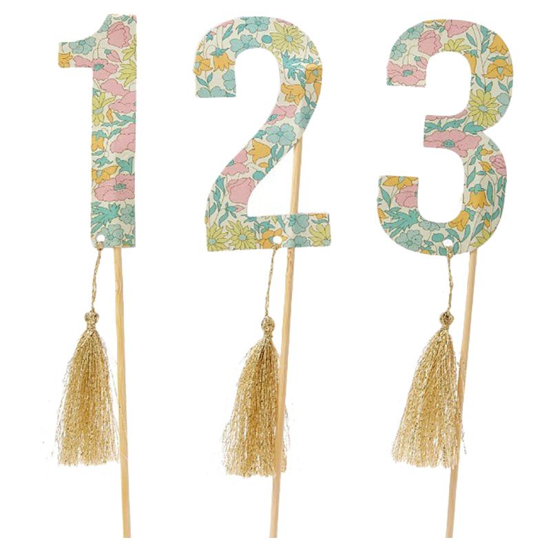 Meri Meri - Liberty Poppy & Daisy Table Flags