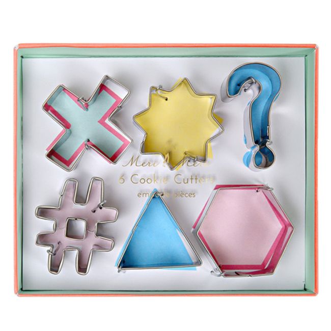 Meri Meri - Icon Shapes Cookie Cutters - Silver