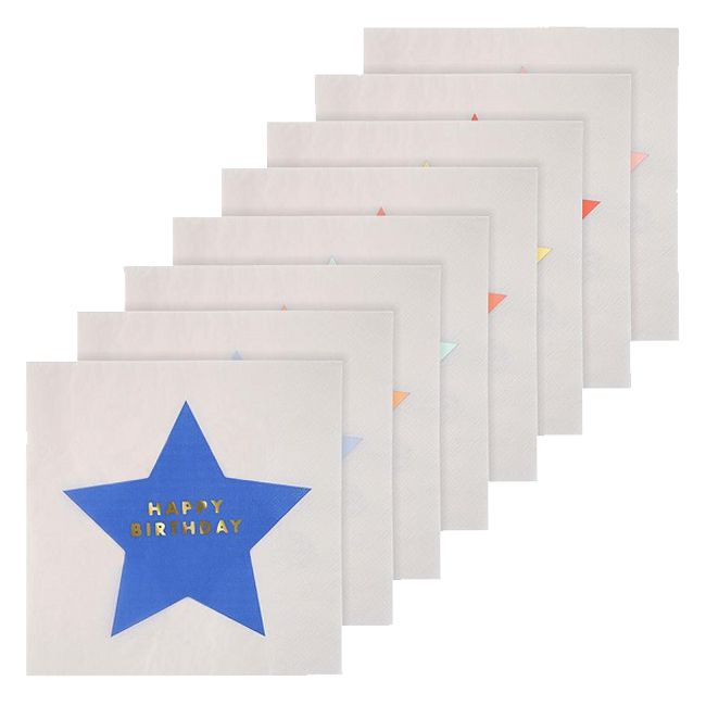 Meri Meri - Jazzy Star Happy Birthday Napkins