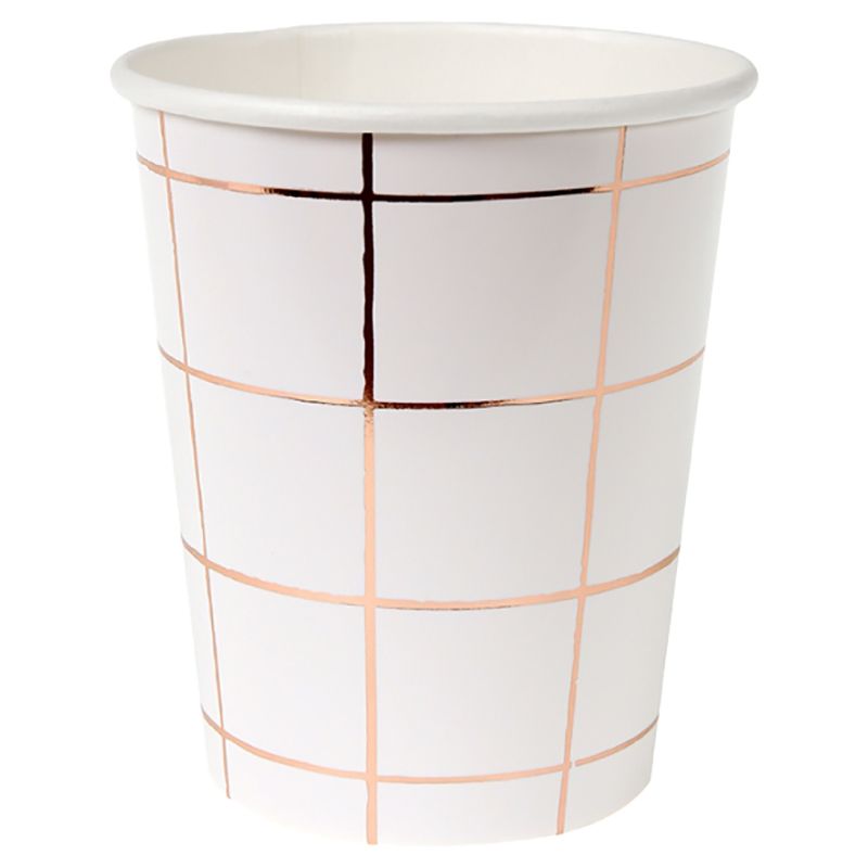 Meri Meri - Rose Gold Grid Party Cup 8pcs