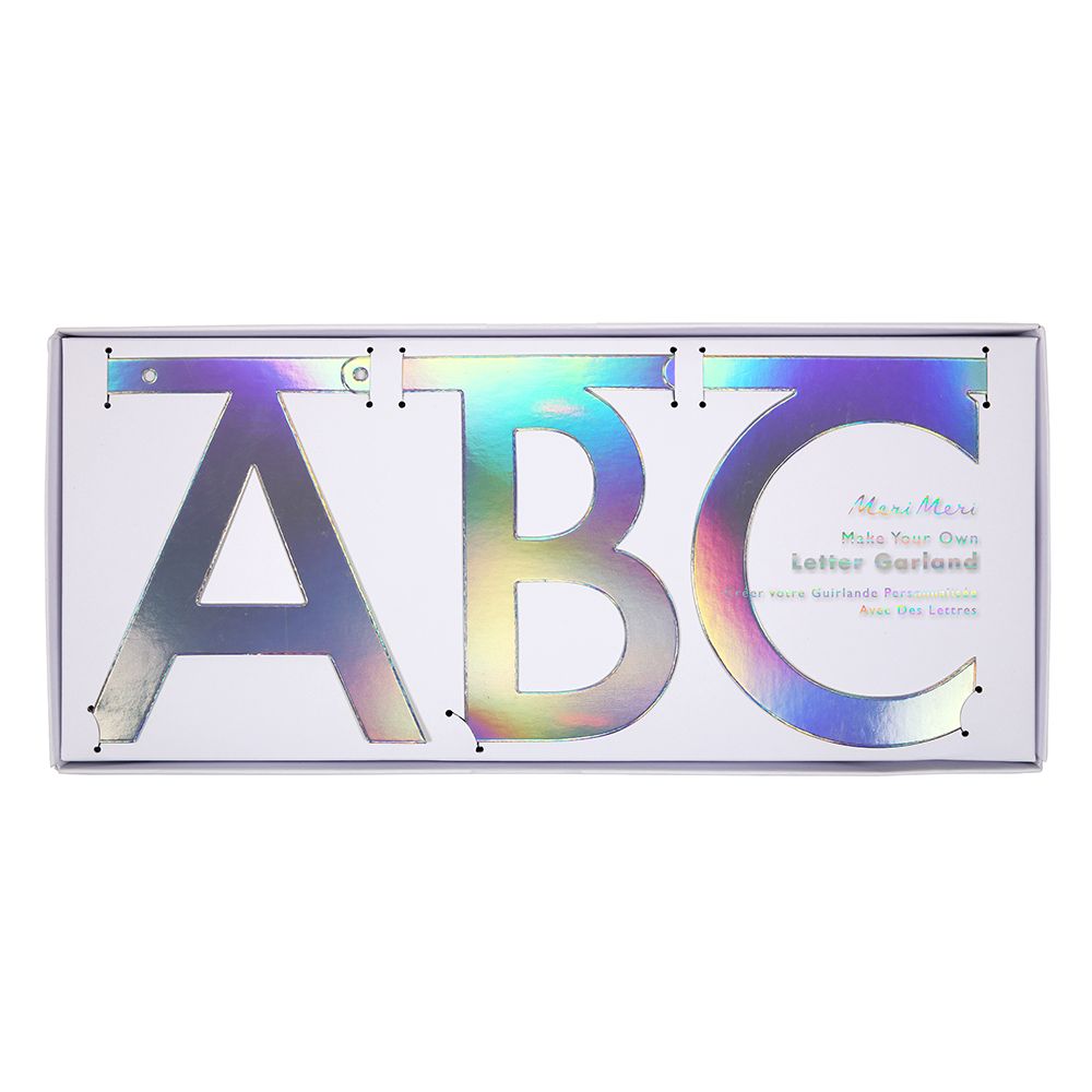 Meri Meri - Holographic Silver Letter Garland Kit - Silver