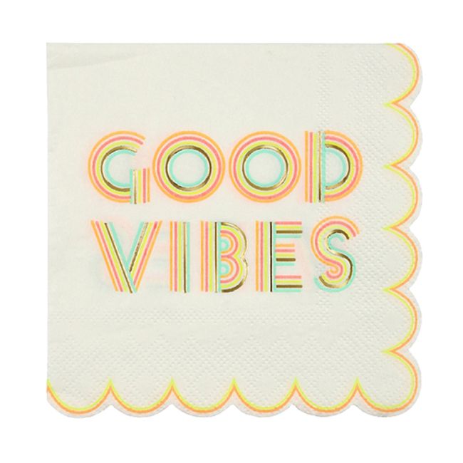 Meri Meri - Good Vibes Napkins Small - White