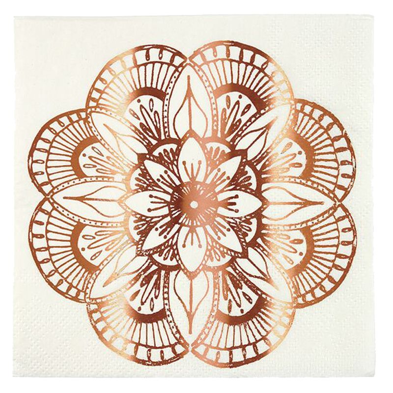 Meri Meri - Mandala Pattern Napkins Large 16pcs - Rose Gold