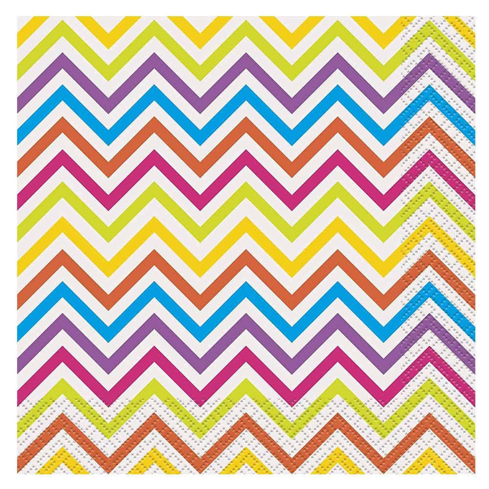 Unique - Rainbow Chevron Luncheon Napkins Pack of 16