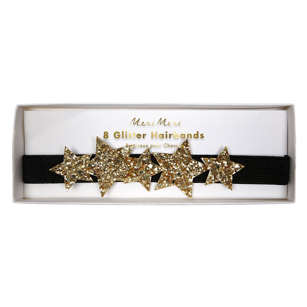 Meri Meri - Star Glitter Hair Bands - Gold