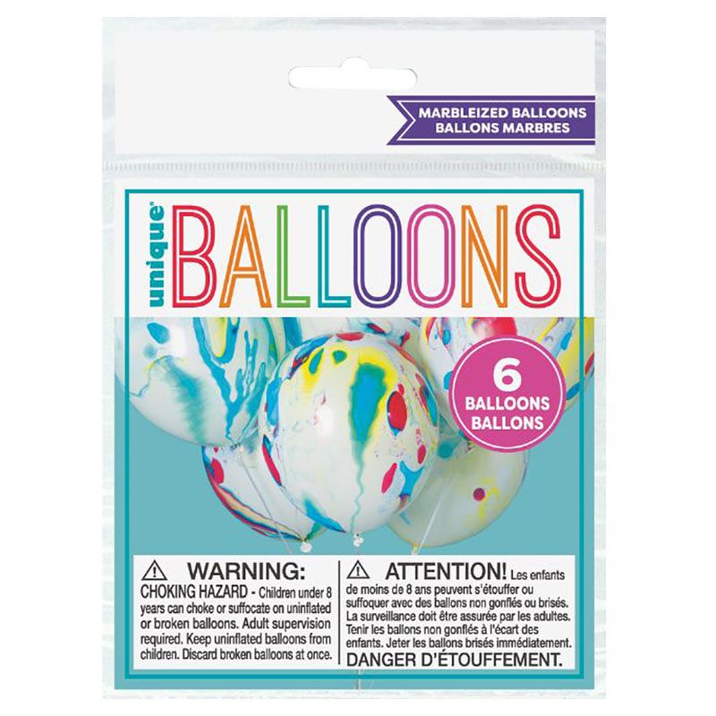 Unique - 12" Marbleized Balloons