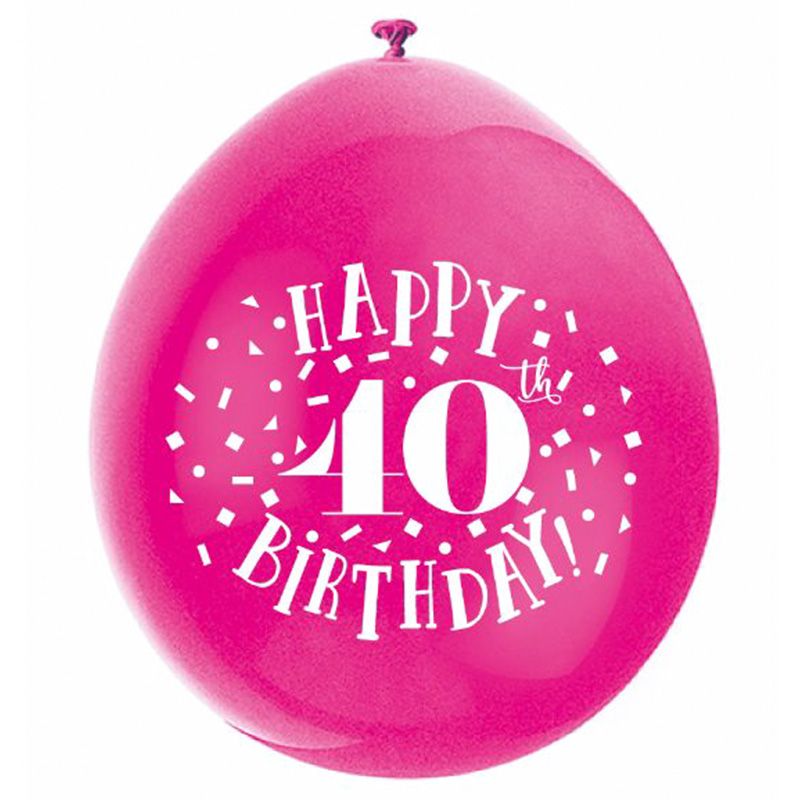 Unique - 9" Happy 40th Birthday Balloons