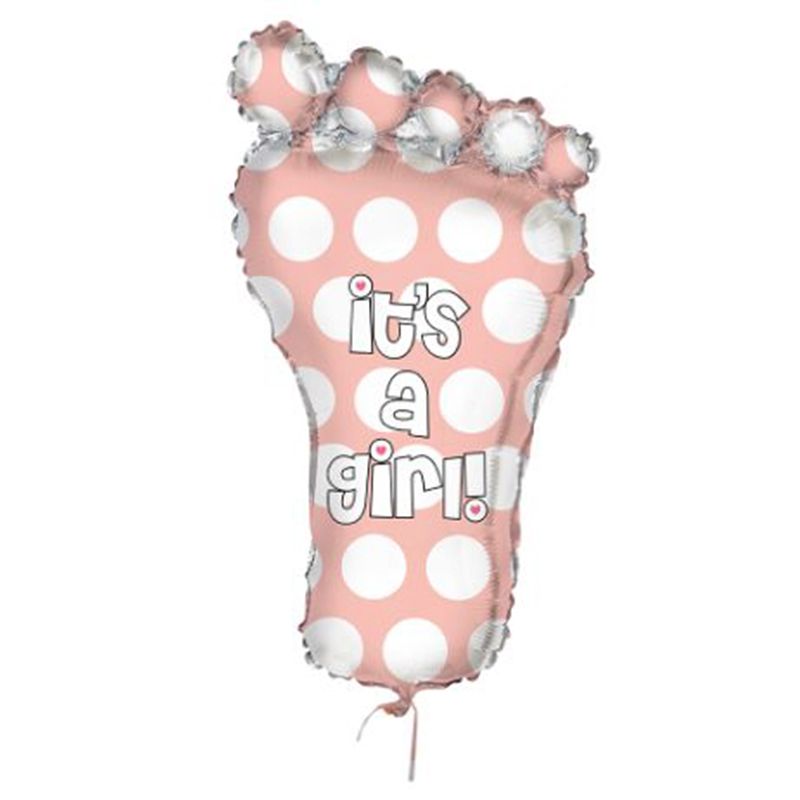 Unique - It's A Girl Footprint Giant Foil Balloon 31" - Pink