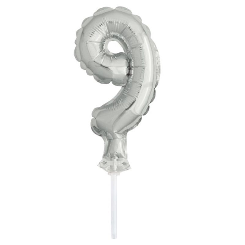 Unique - 5" Silver Foil Balloon Cake Topper - 9