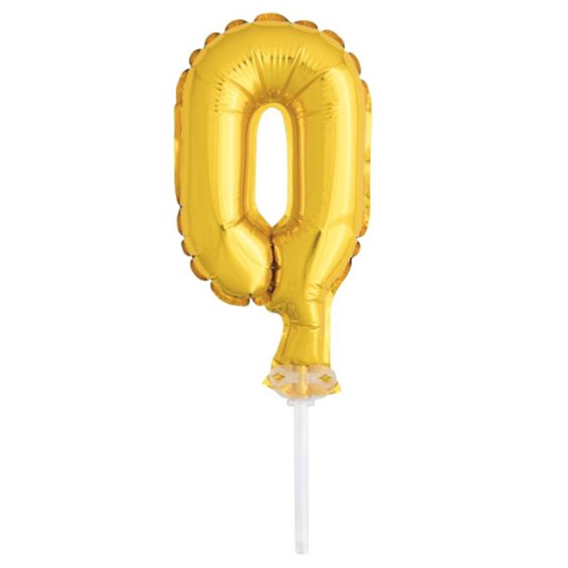 Unique - 5" Gold Foil Balloon Cake Topper - 0