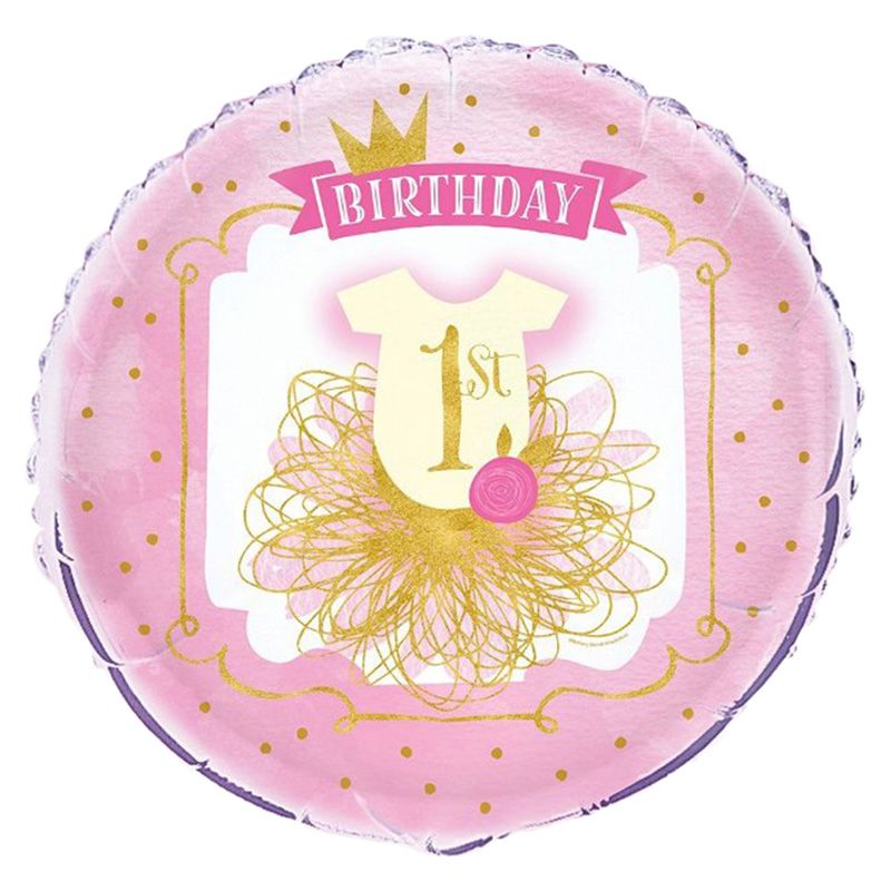 Meri Meri - Pink & Gold 1st Birthday Foil Balloon