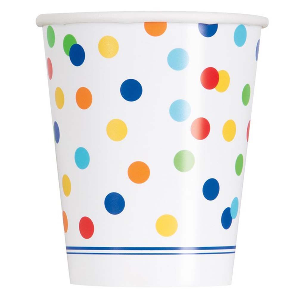 Unique - Rainbow Polka Dot Cups Pack of 8