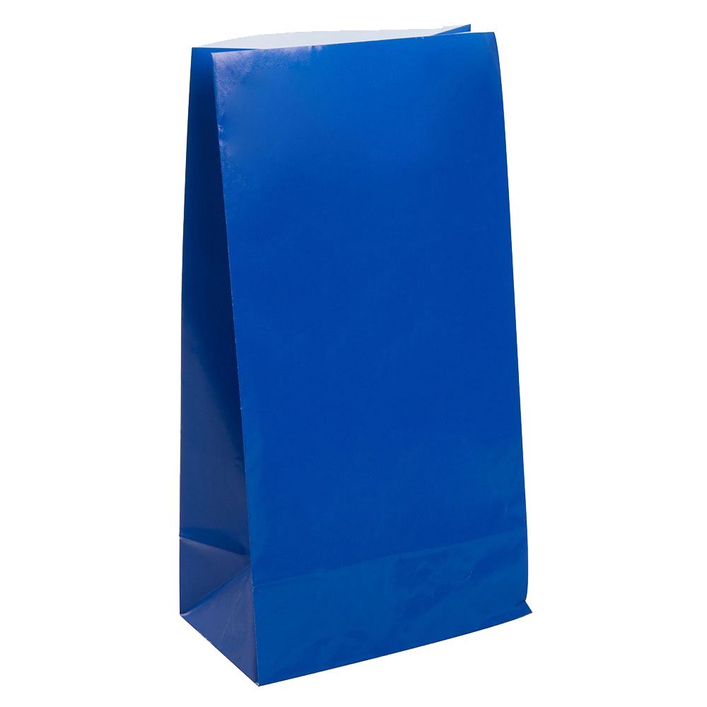 Unique - Paper Party Bags Pack of 12 - Royal Blue