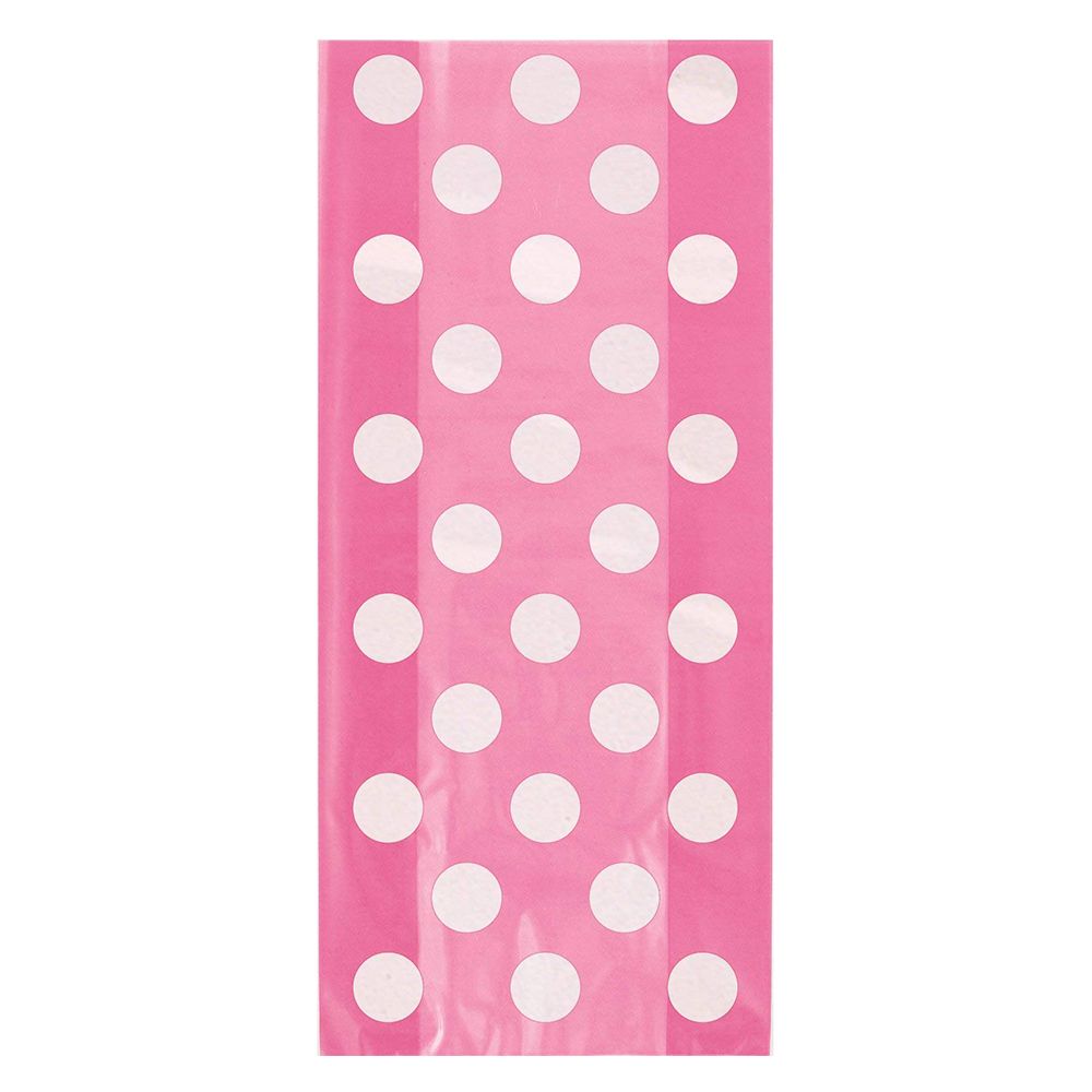 Unique - Dots Cello Bags Pack of 20 - Hot Pink