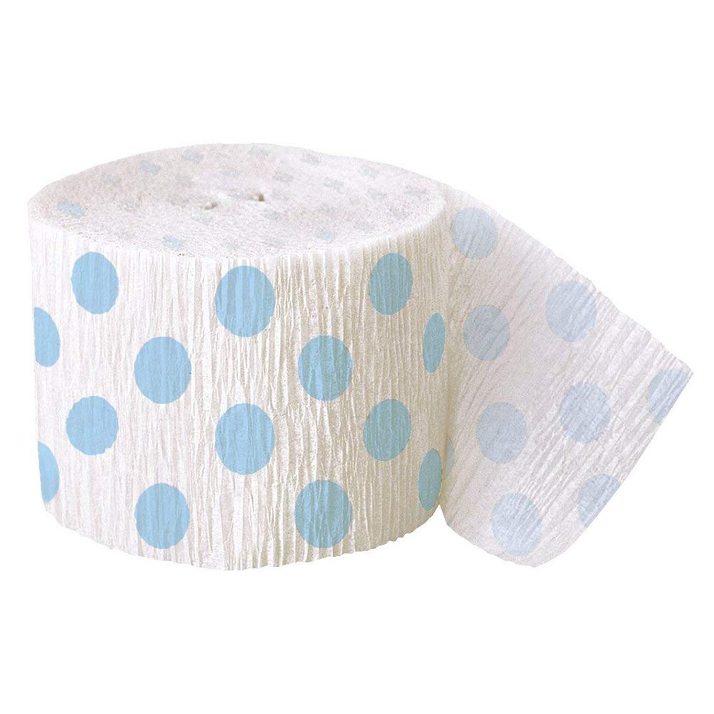 Unique - Polka Dot Streamer 9m - Baby Blue