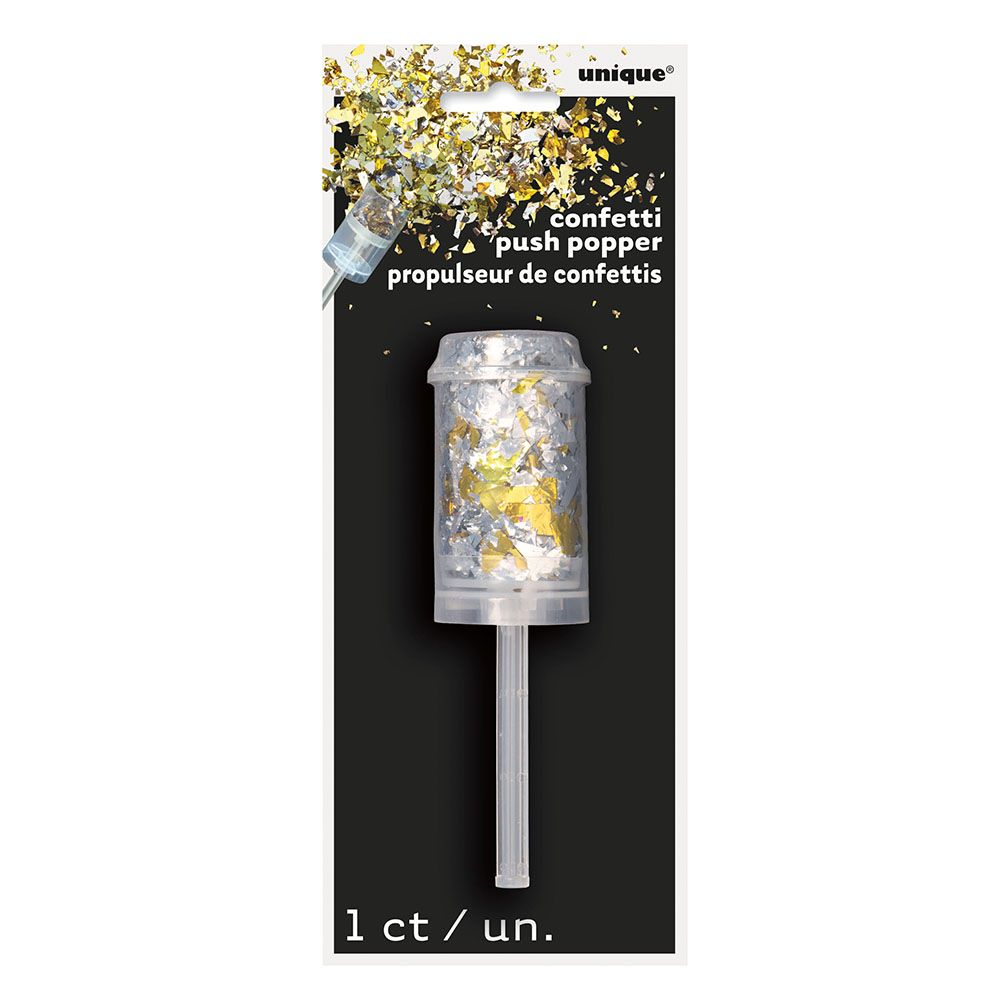 Unique - Foil Confetti Popper - Gold & Silver