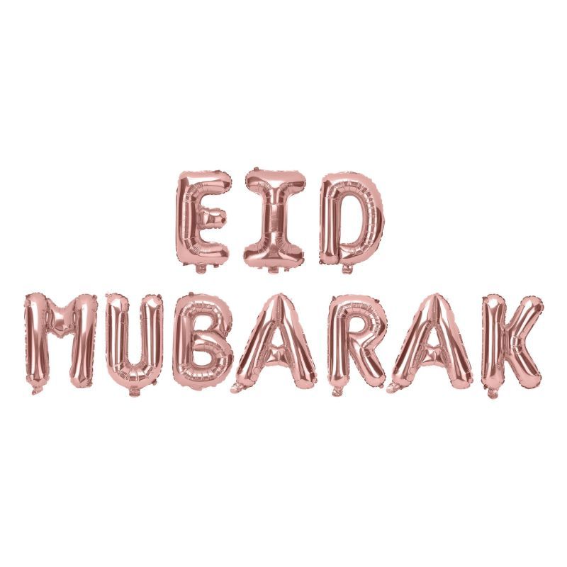 Eid Party - Eid Mubarak Foil Letter Balloons - Rose Gold