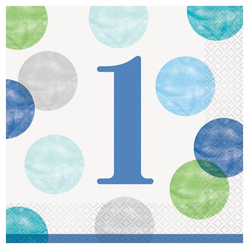 Unique - Blue Dots Luncheon Napkins, 16pc