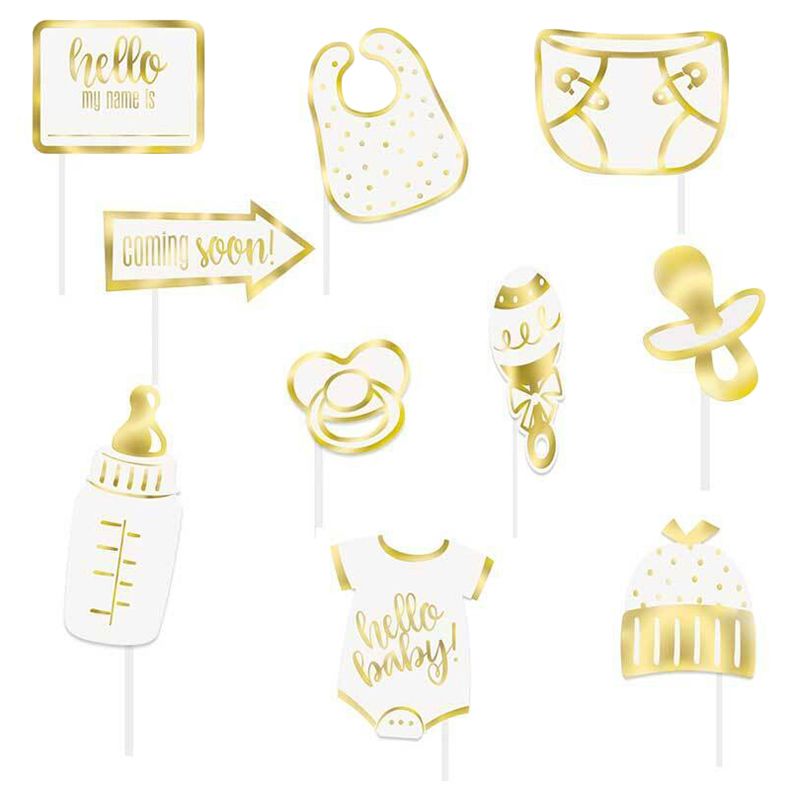 Unique - Hello Baby Foil Photo Props - Pack of 10