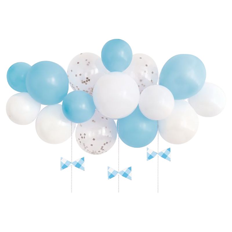 Unique - Blue Gingham 1st Birthday Balloon Arch Kit