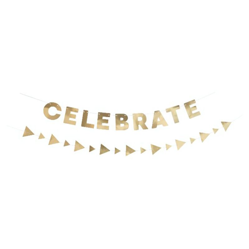 Unique - Gold Celebrate Paper Garland Set