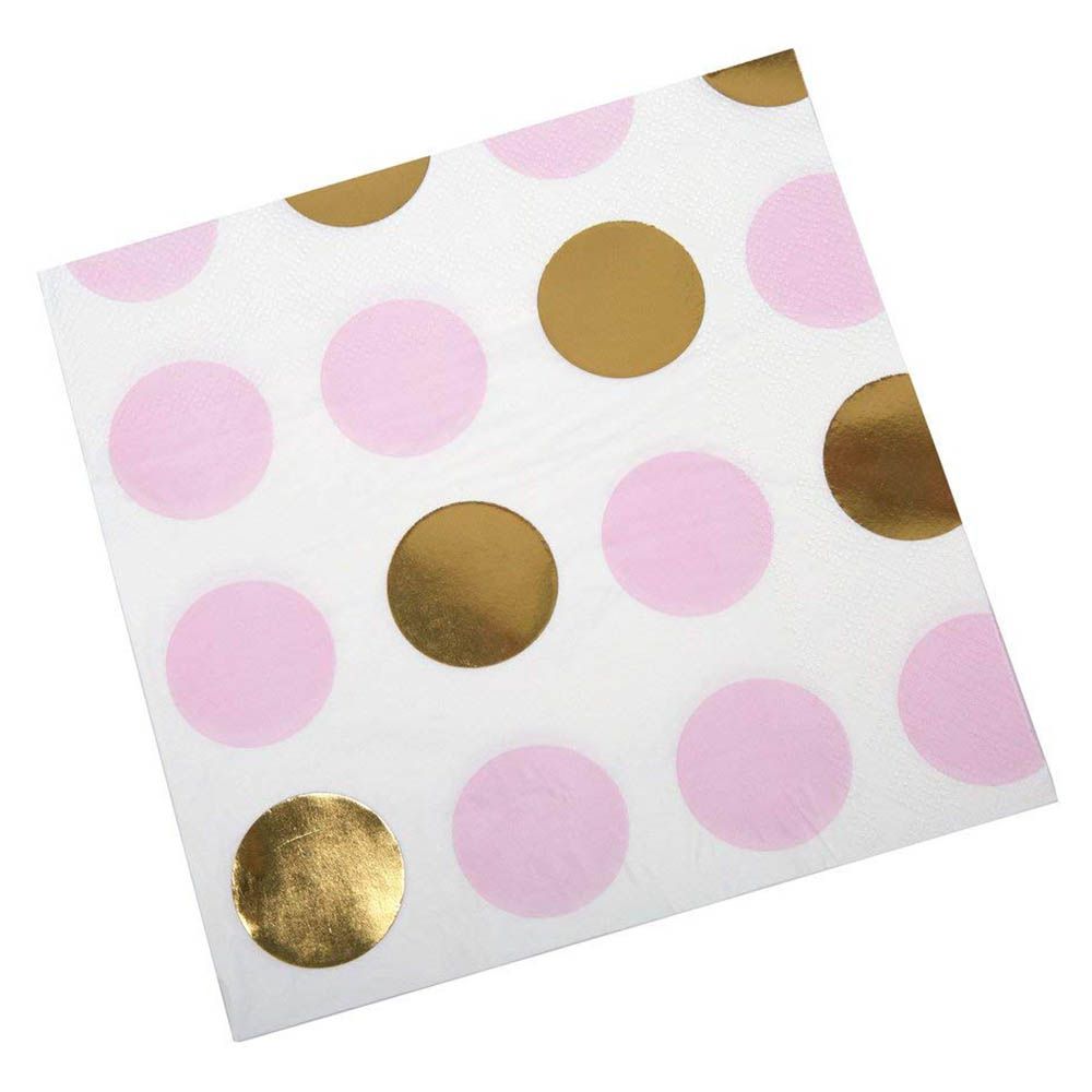 Neviti - Party Napkin Dots 16pcs - Pink & Gold