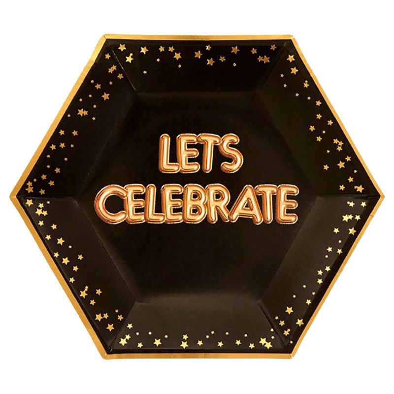 Neviti - Glitz & Glamour Lets Celebrate Plate Black & Gold