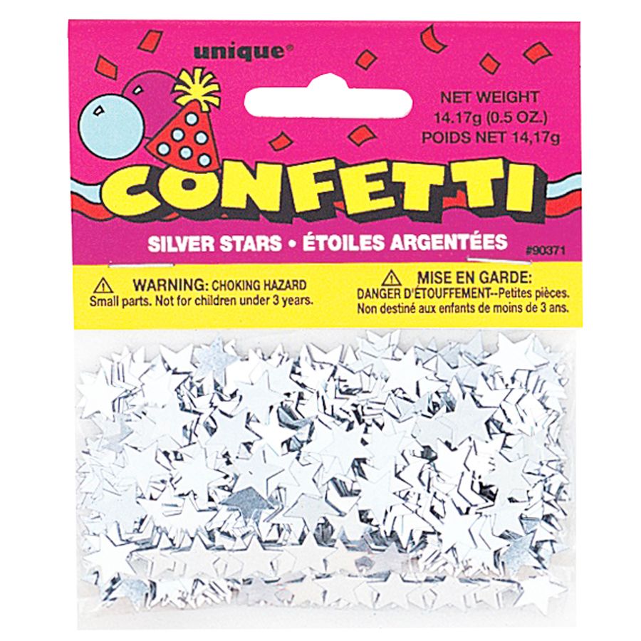 Unique - Silver Star Confetti